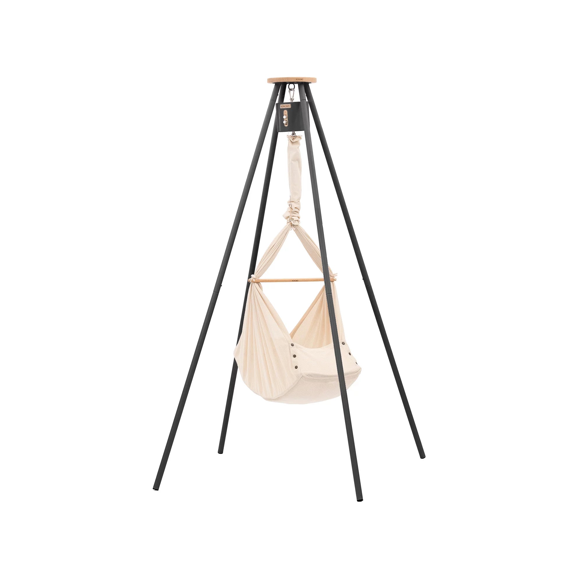 NONOMO-Heavenly-Dreams-Federwiege-mit-Motor-anthrazit-Gestell-TIPI-anthrazit-Almond-N-PBCA-MOVA-TIPI4A-01