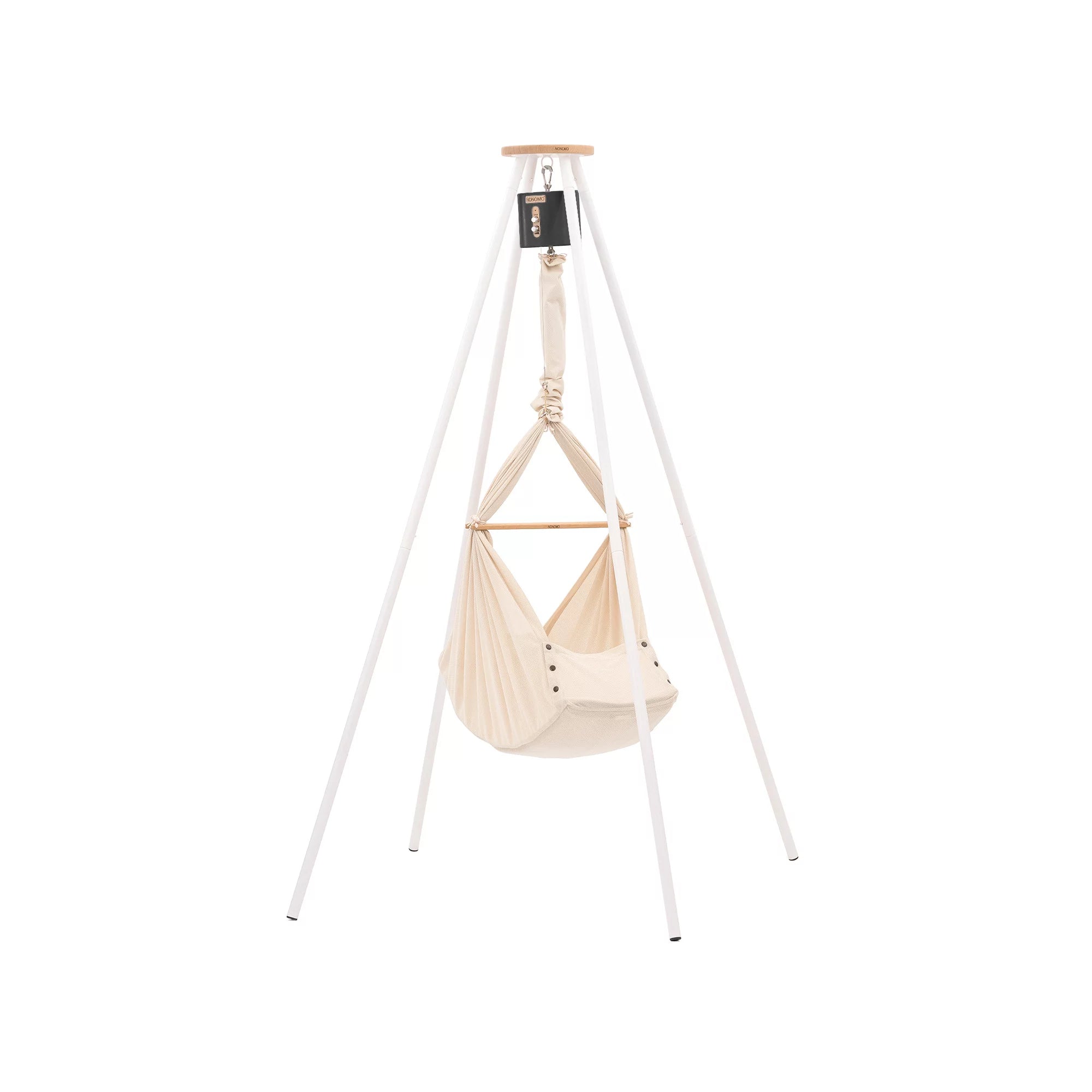 NONOMO-Heavenly-Dreams-Federwiege-mit-Motor-anthrazit-Gestell-TIPI-weiss-Almond-N-PBCA-MOVA-TIPI4WH-01