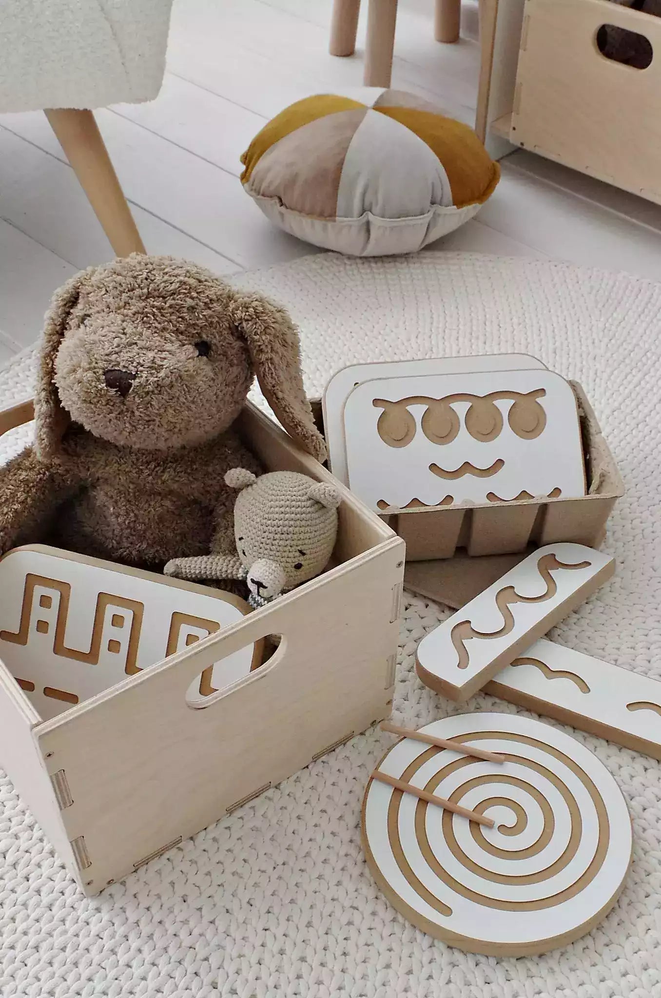 BabyWood Montessori 2-in-1 Wooden Bookshelf for Books and Toys