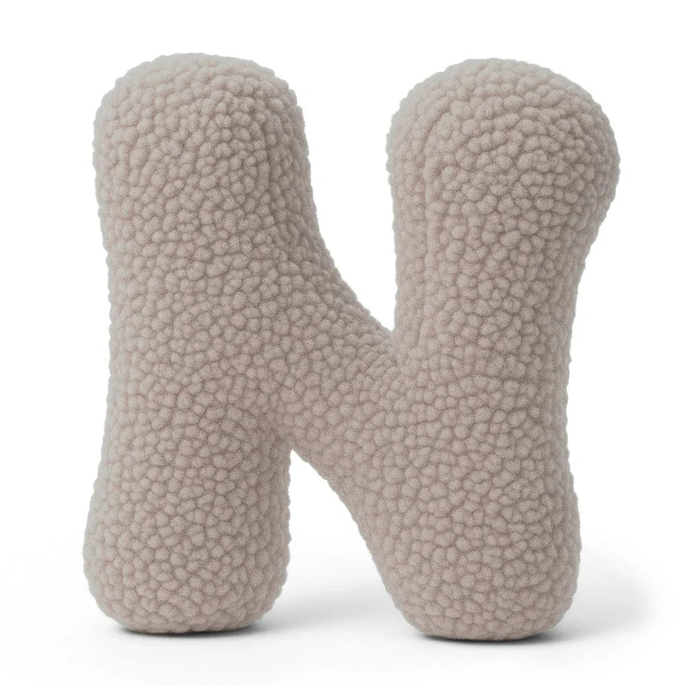 Design4Kids Buchstaben-Kissen Teddy - taupe