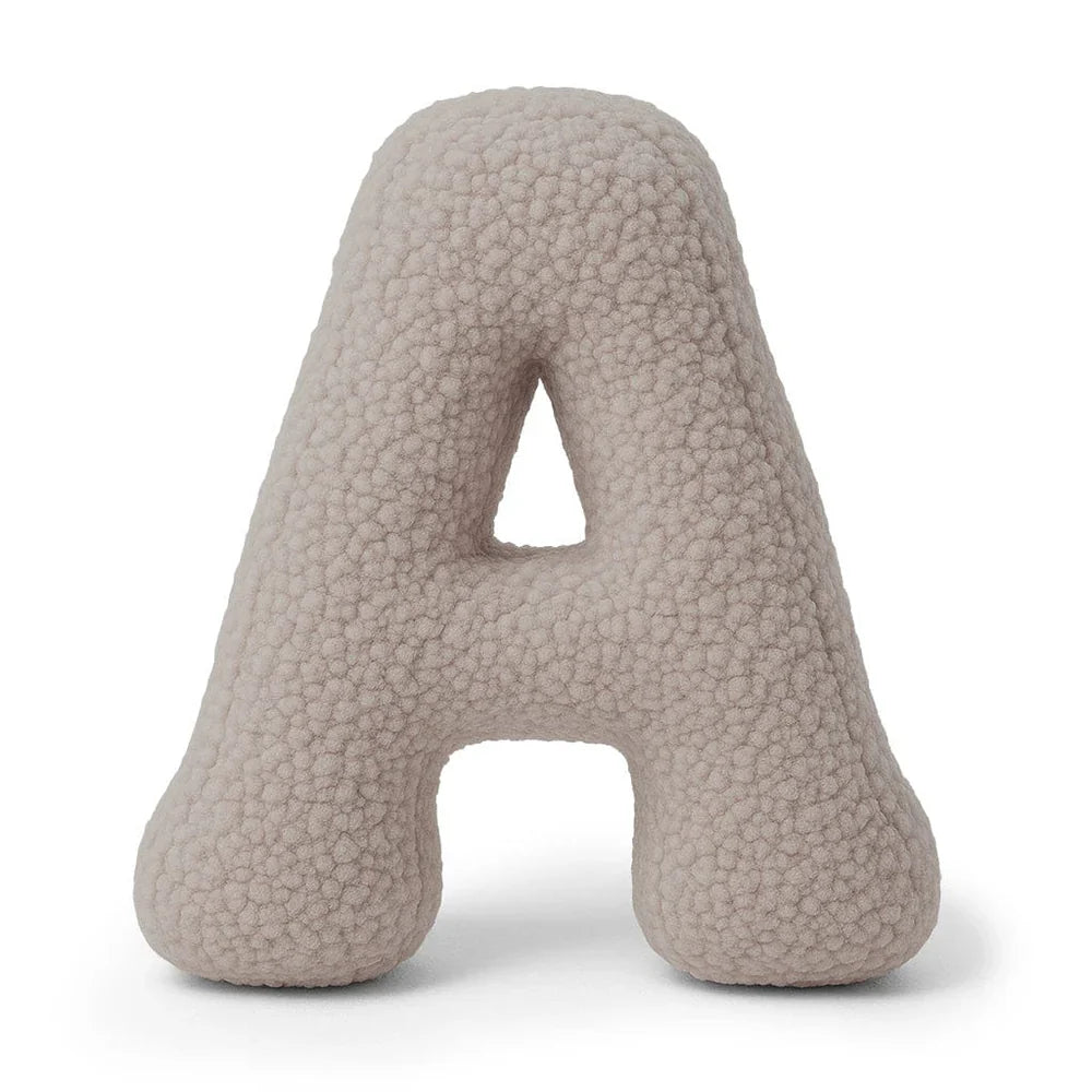 Design4Kids Buchstaben-Kissen Teddy - taupe
