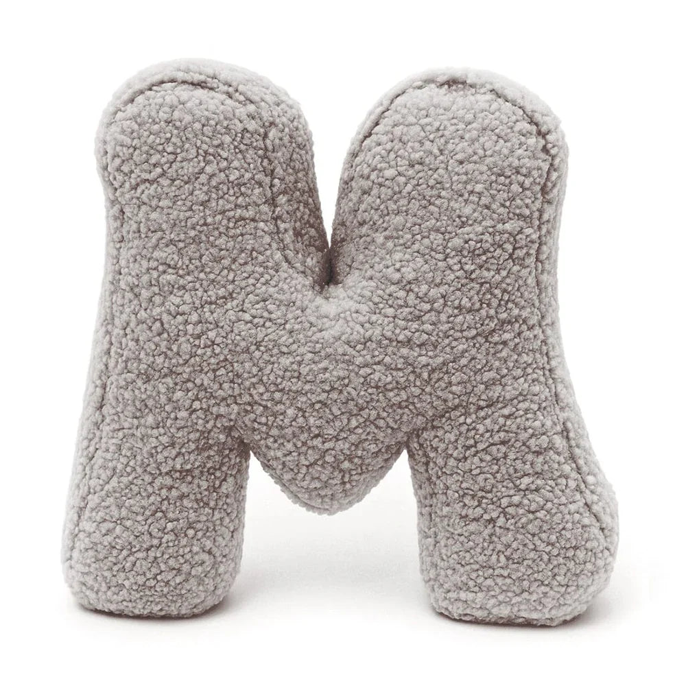 Design4Kids Buchstaben-Kissen Teddy - taupe
