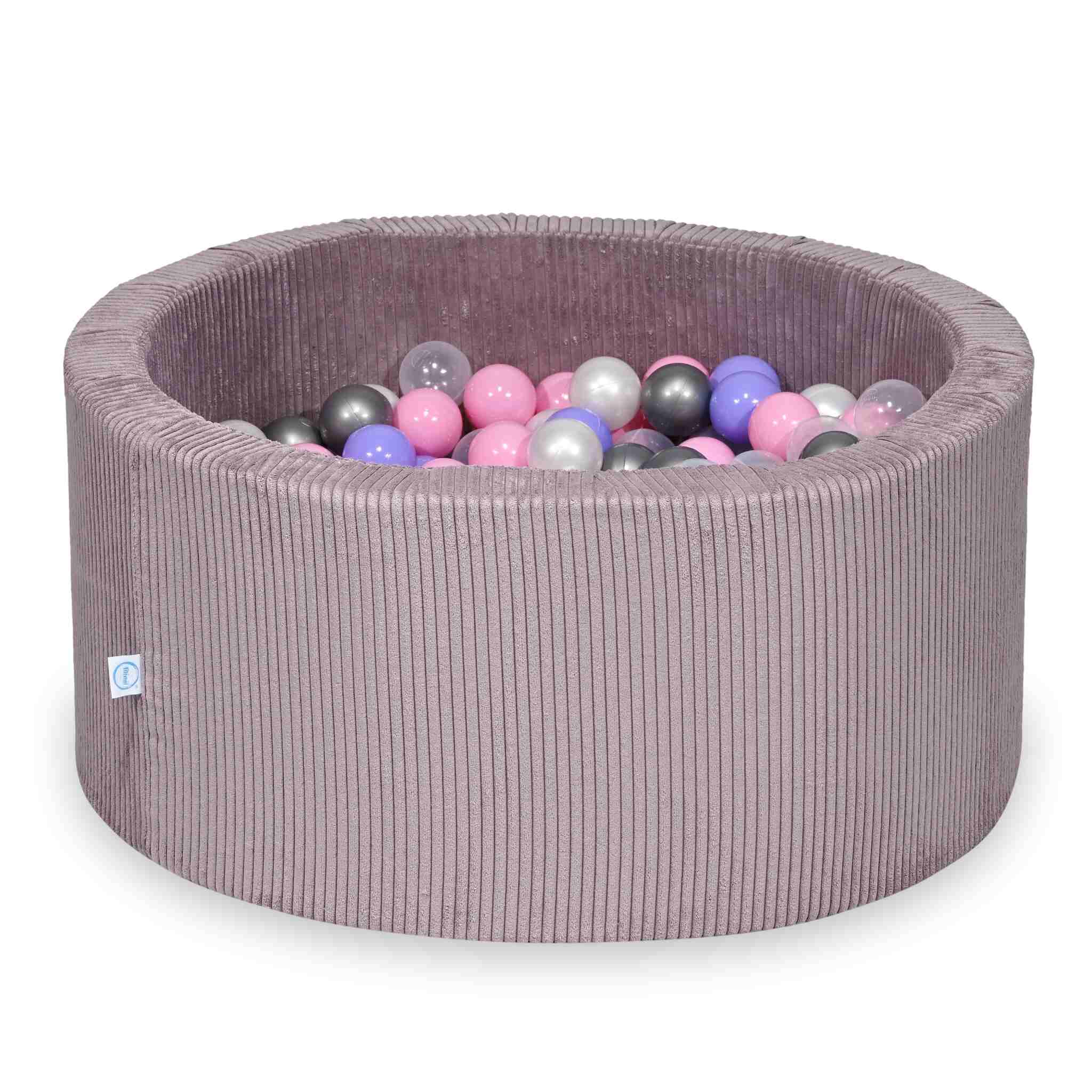 sz067-Mimii-suchy-basen-90x40-sztruks-lavender-300-pilek-przezroczyste-perlowe