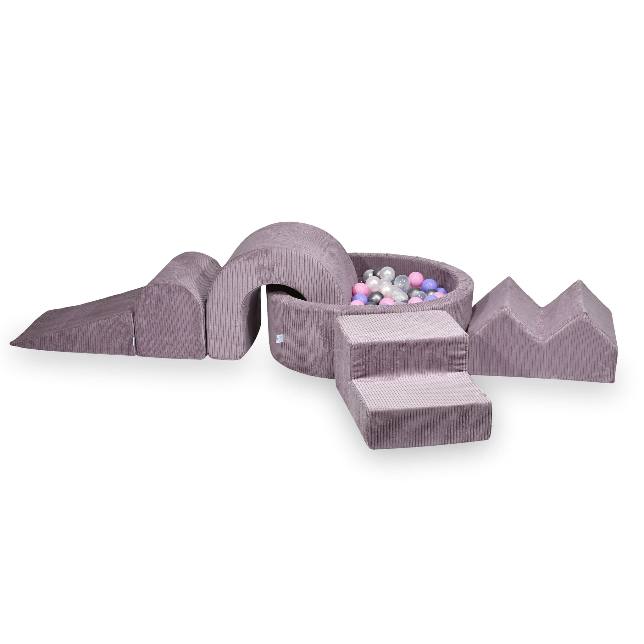 sz508-Mimii-piankowy-plac-zabaw-5-elementow-z-basenem-90x30-sztruks-lavender-200-pilek