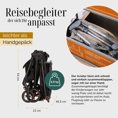 JUNAMA Reisebuggy AVIATOR - faltbar, fürs Handgepäck