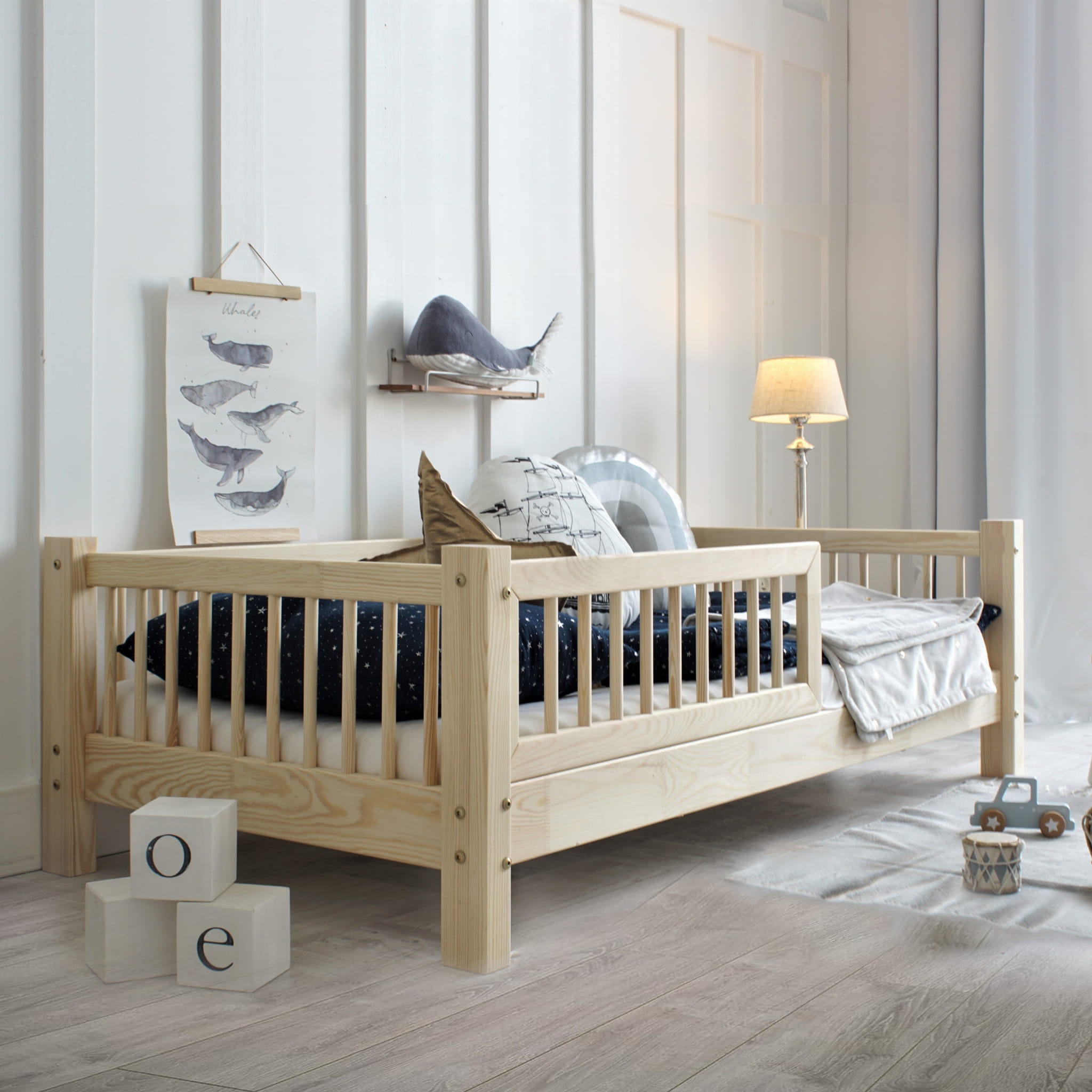 2570-LULETTO-Hausbett-Basic-mit-sprossenschiene-190x90-cm-Naturholz