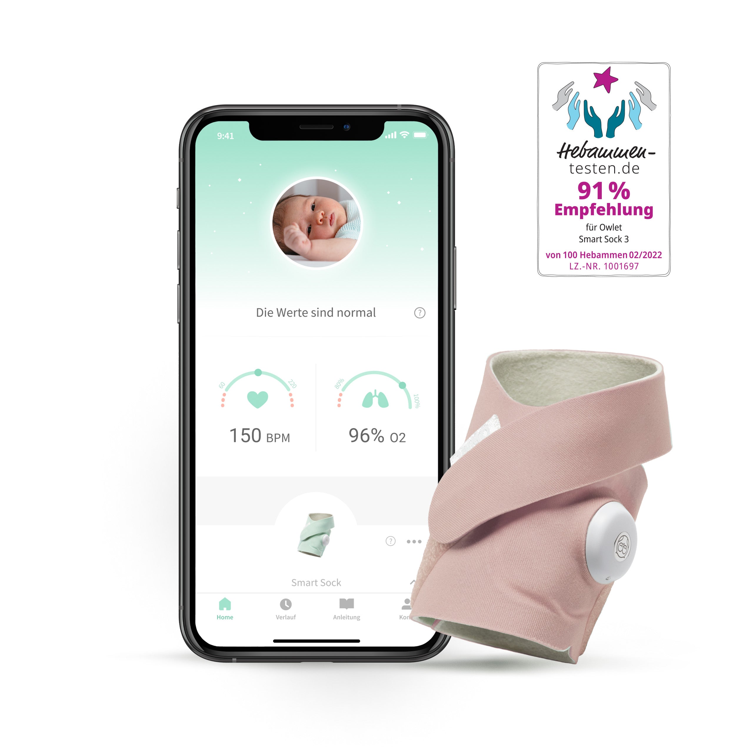 850028962053_18708_Owlet_SmartSock_dustyrose_hebammen-testen
