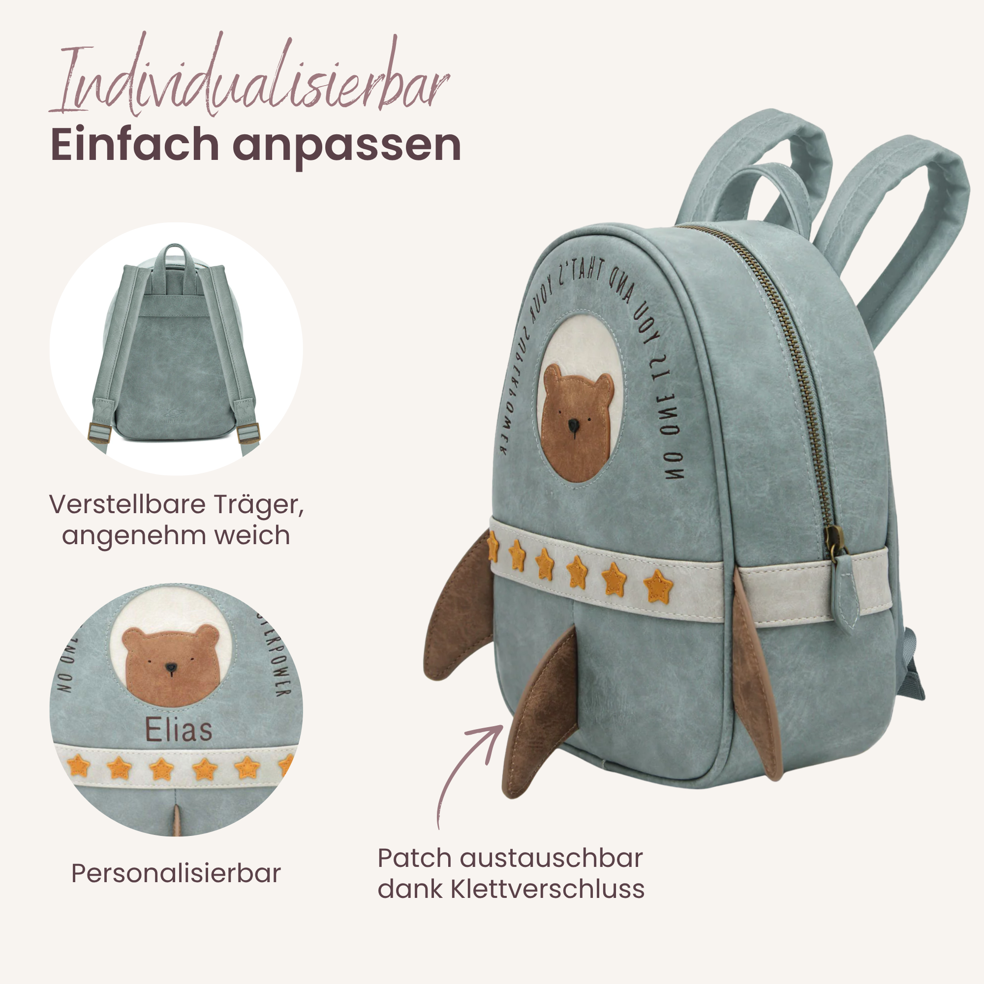 Little Who großer Kinderrucksack Rakete Cooper
