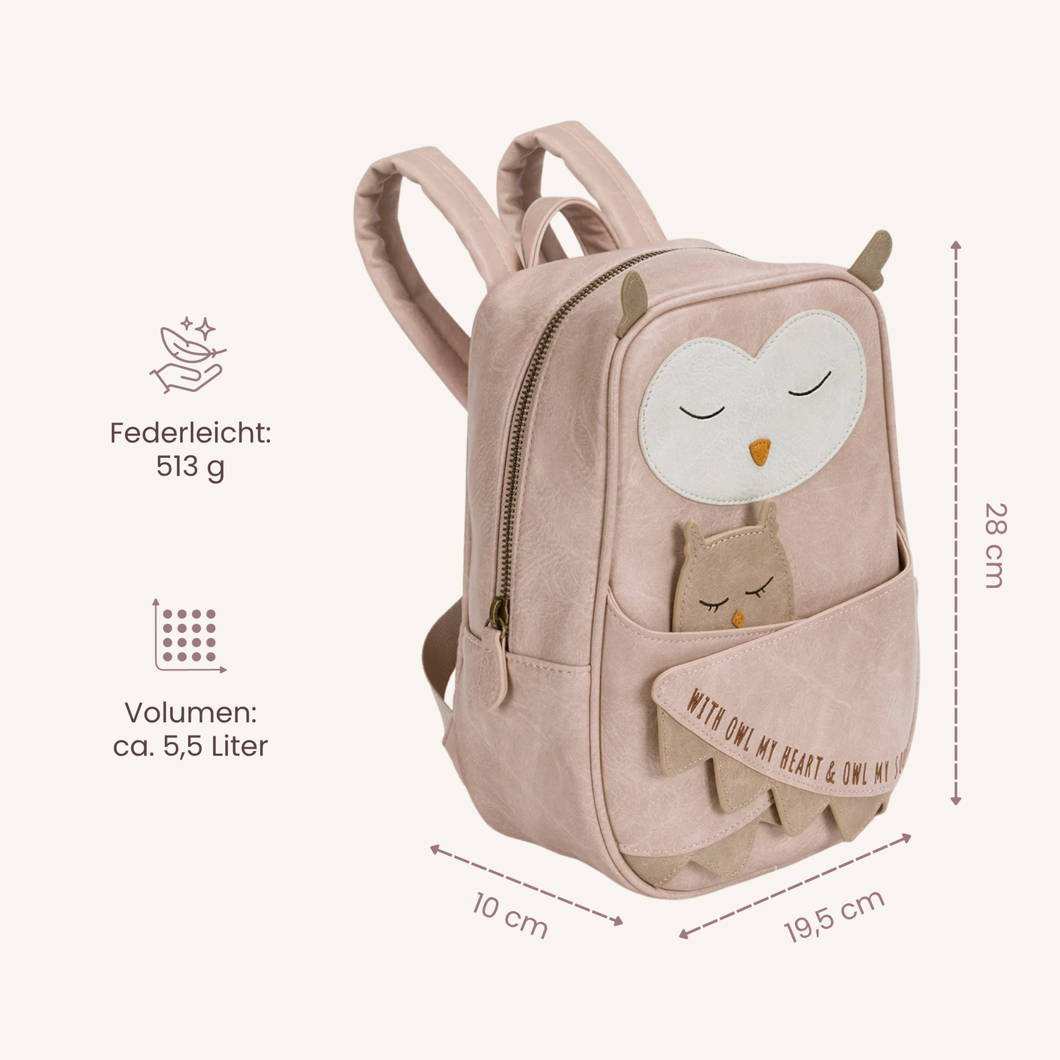Little Who großer Kinderrucksack Eule Isolde