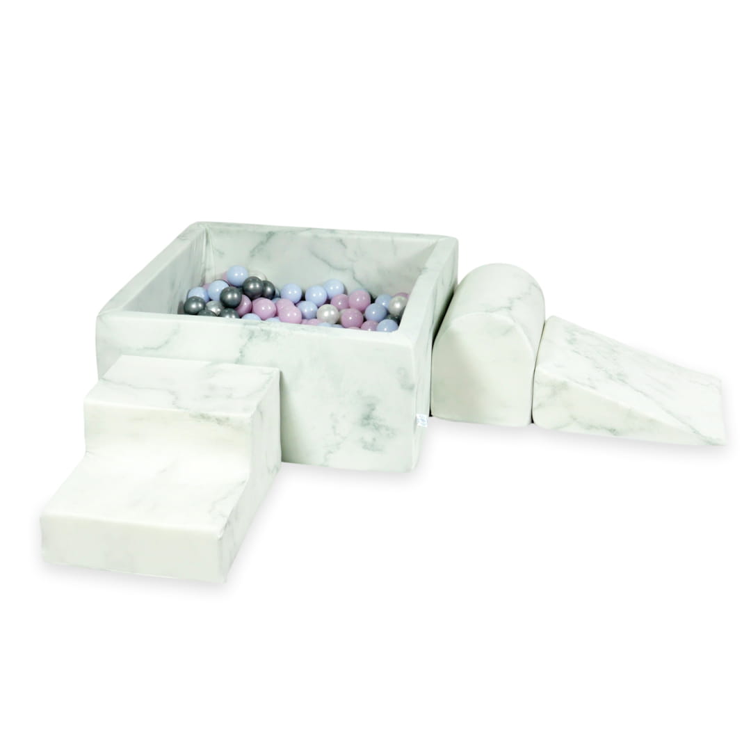 MiMii-Schaumspielset-B-llebad-eckig-Jersey-Marmor-mit-400-B-llen