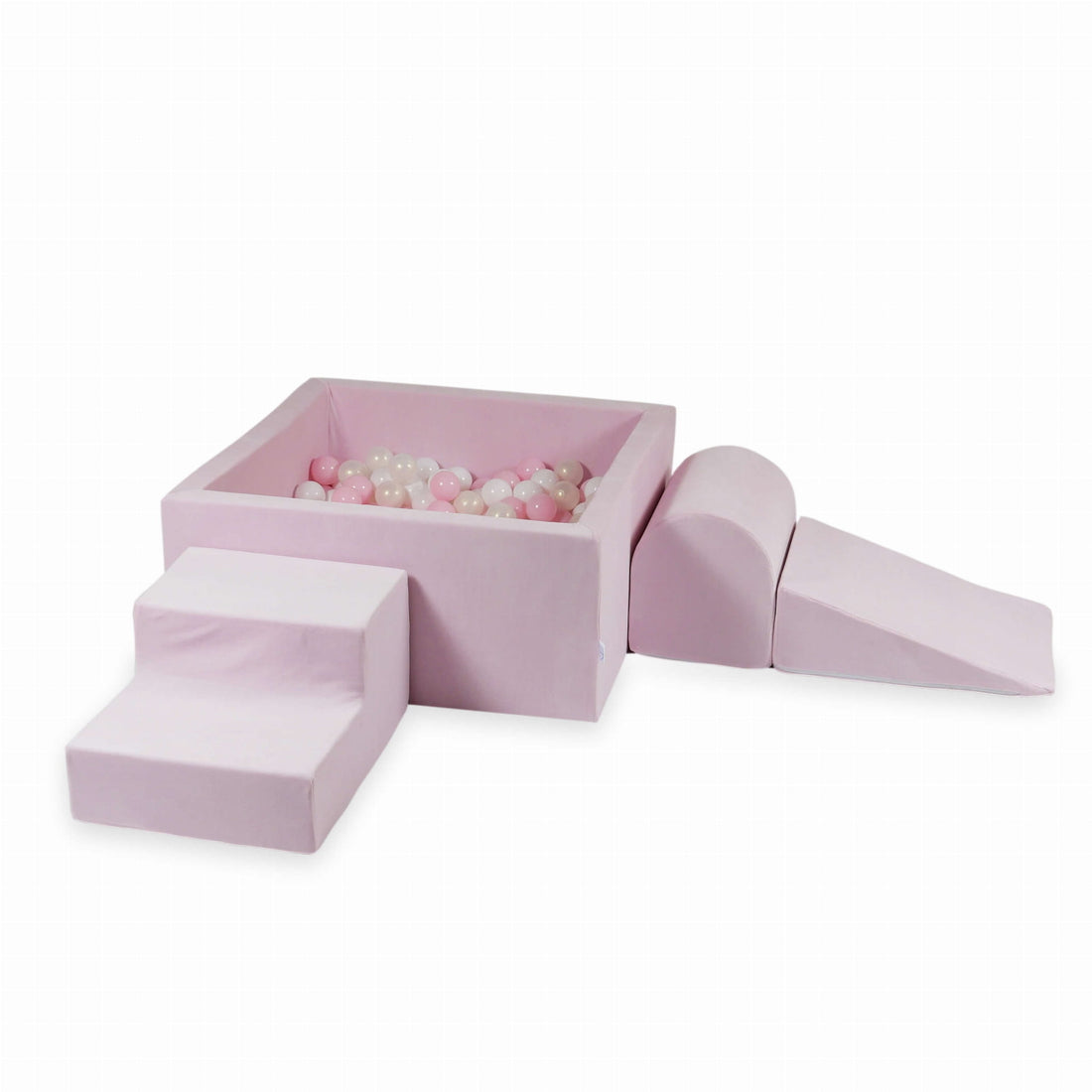 MiMii-Schaumspielset-B-llebad-eckig-VELVET-Soft-hellpink-mit-400-B-llen