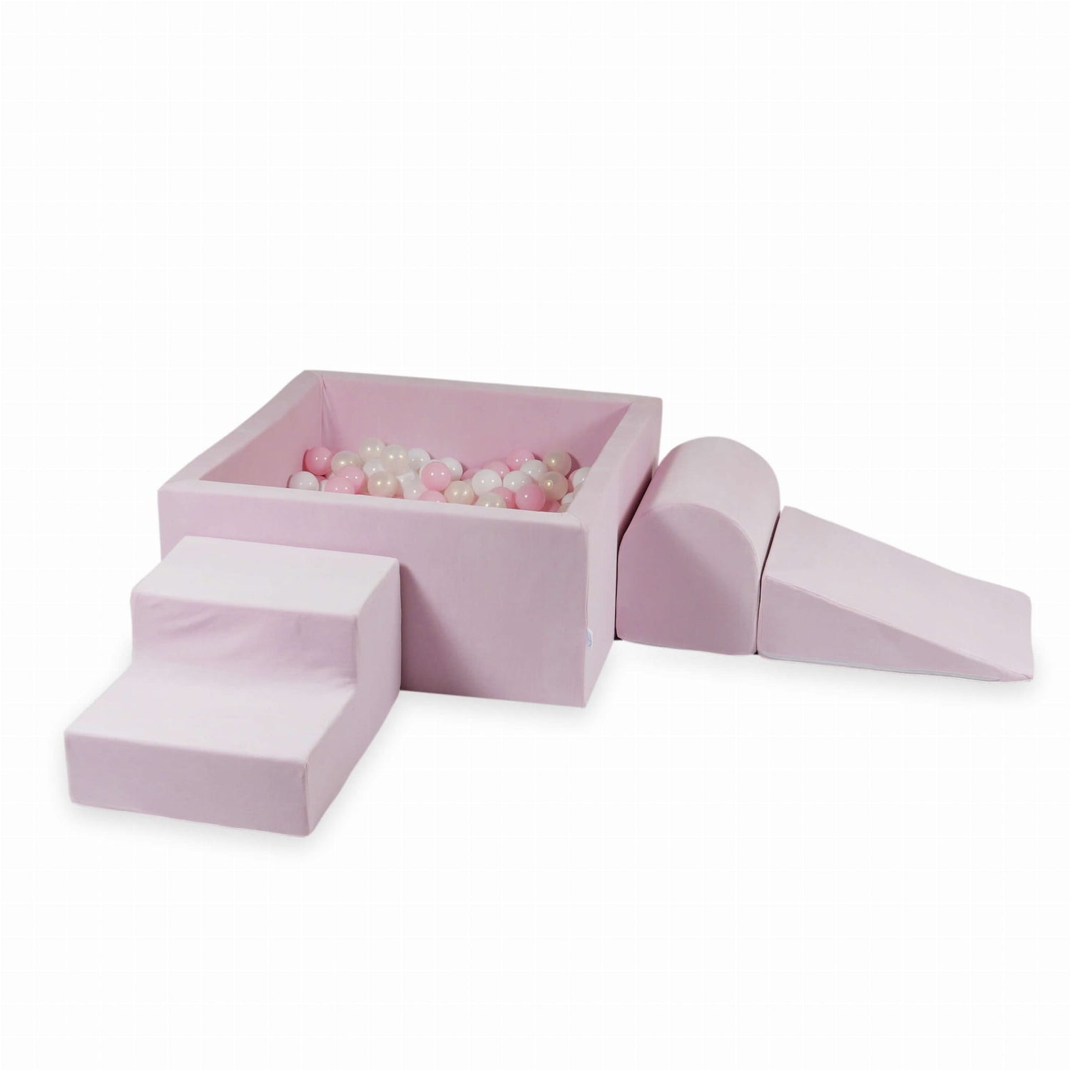 MiMii-Schaumspielset-B-llebad-eckig-VELVET-Soft-hellpink-mit-400-B-llen