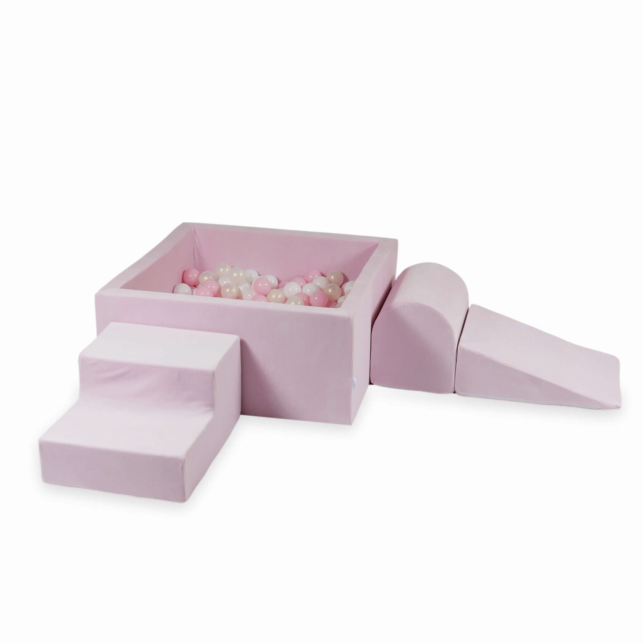 MiMii-Schaumspielset-B-llebad-eckig-VELVET-Soft-hellpink-mit-400-B-llen