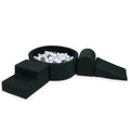 MiMii-Schaumspielset-B-llebad-rund-Jersey-Graphit-mit-200-B-llen