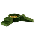 MiMii-Schaumspielset-B-llebad-rund-VELVET-Soft-olive-mit-200-B-llen