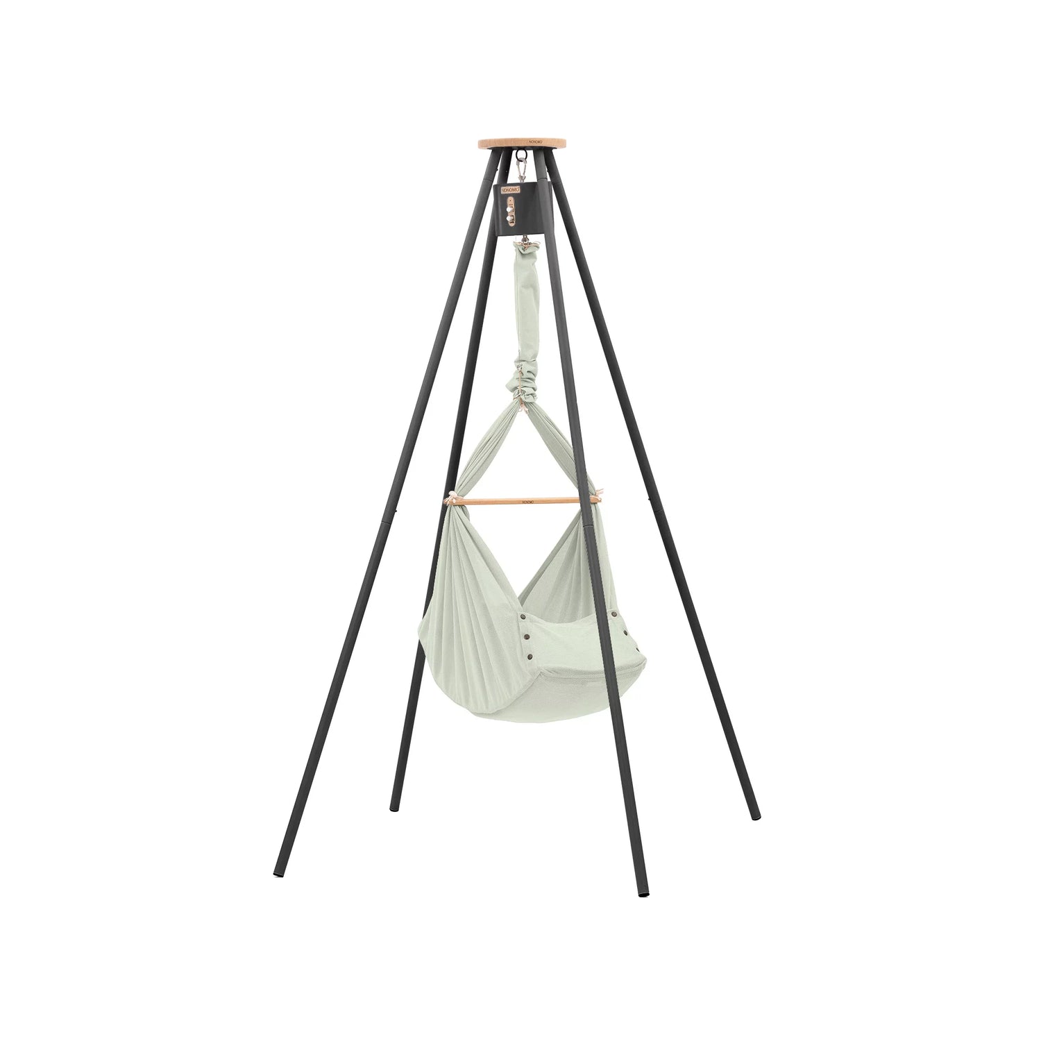 NONOMO-Heavenly-Dreams-Federwiege-mit-Motor-anthrazit-Gestell-TIPI-anthrazit-Olive-N-PBCO-MOVA-TIPI4A-01