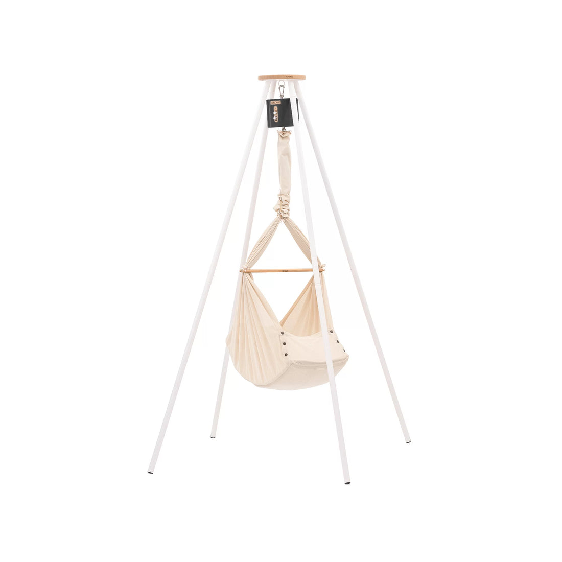 NONOMO-Heavenly-Dreams-Federwiege-mit-Motor-anthrazit-Gestell-TIPI-weiss-Almond-N-PBCA-MOVA-TIPI4WH-01