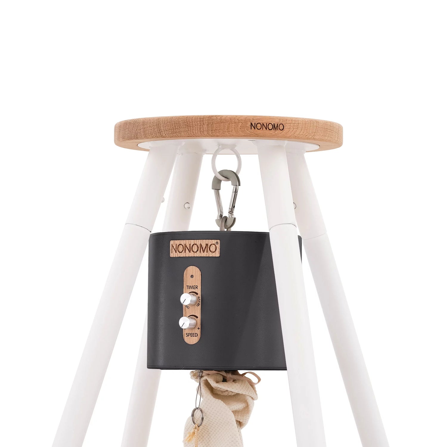 NONOMO-Heavenly-Dreams-Federwiege-mit-Motor-anthrazit-Gestell-TIPI-weiss-Almond-N-PBCA-MOVA-TIPI4WH-03