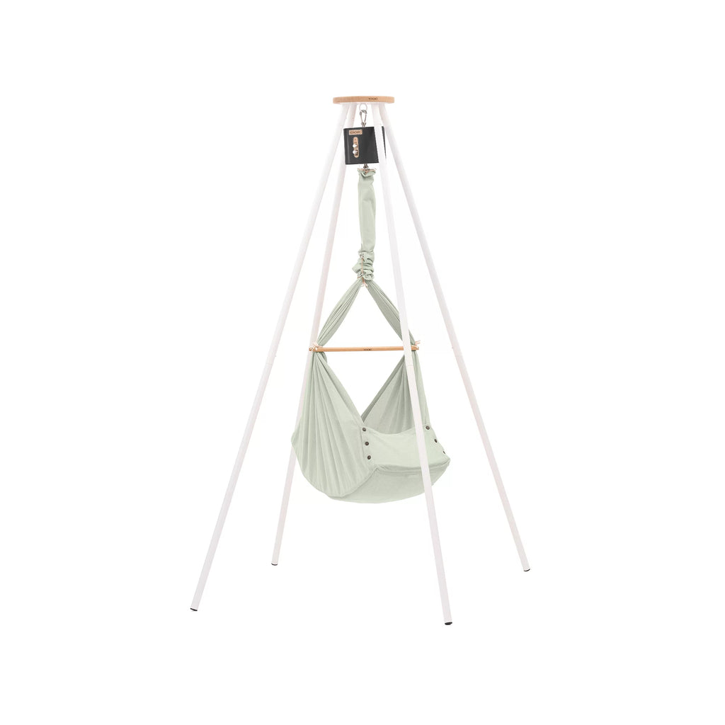 NONOMO-Heavenly-Dreams-Federwiege-mit-Motor-anthrazit-Gestell-TIPI-weiss-Olive-N-PBCO-MOVA-TIPI4WH-01