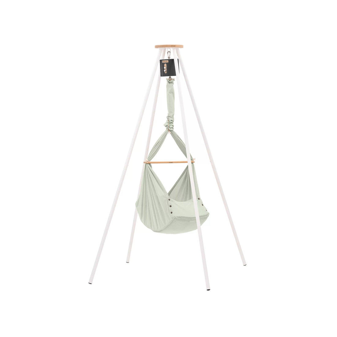NONOMO-Heavenly-Dreams-Federwiege-mit-Motor-anthrazit-Gestell-TIPI-weiss-Olive-N-PBCO-MOVA-TIPI4WH-01