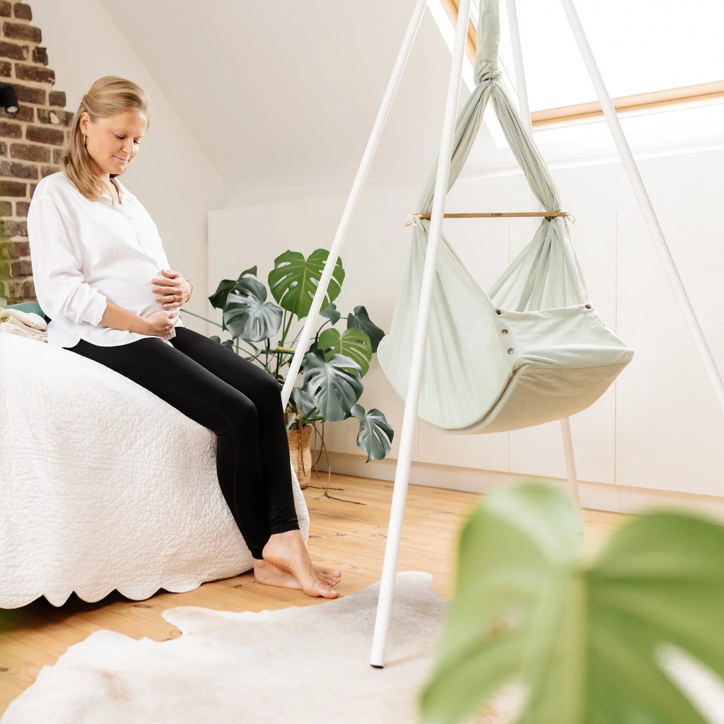 NONOMO-Heavenly-Dreams-Federwiege-mit-Motor-anthrazit-Gestell-TIPI-weiss-Olive-N-PBCO-MOVA-TIPI4WH-07