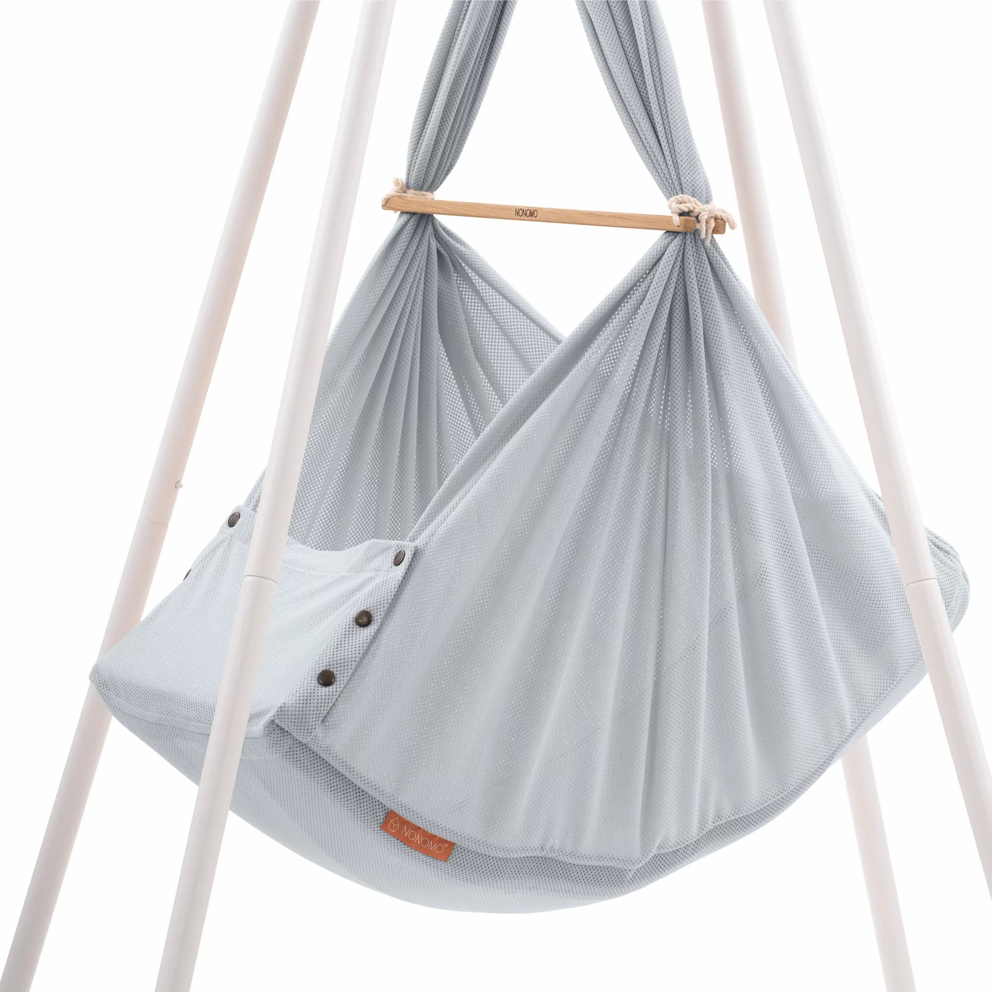 NONOMO-Heavenly-Dreams-Federwiege-mit-Motor-anthrazit-Gestell-TIPI-weiss-Stone-N-PBCG-MOVA-TIPI4WH-05