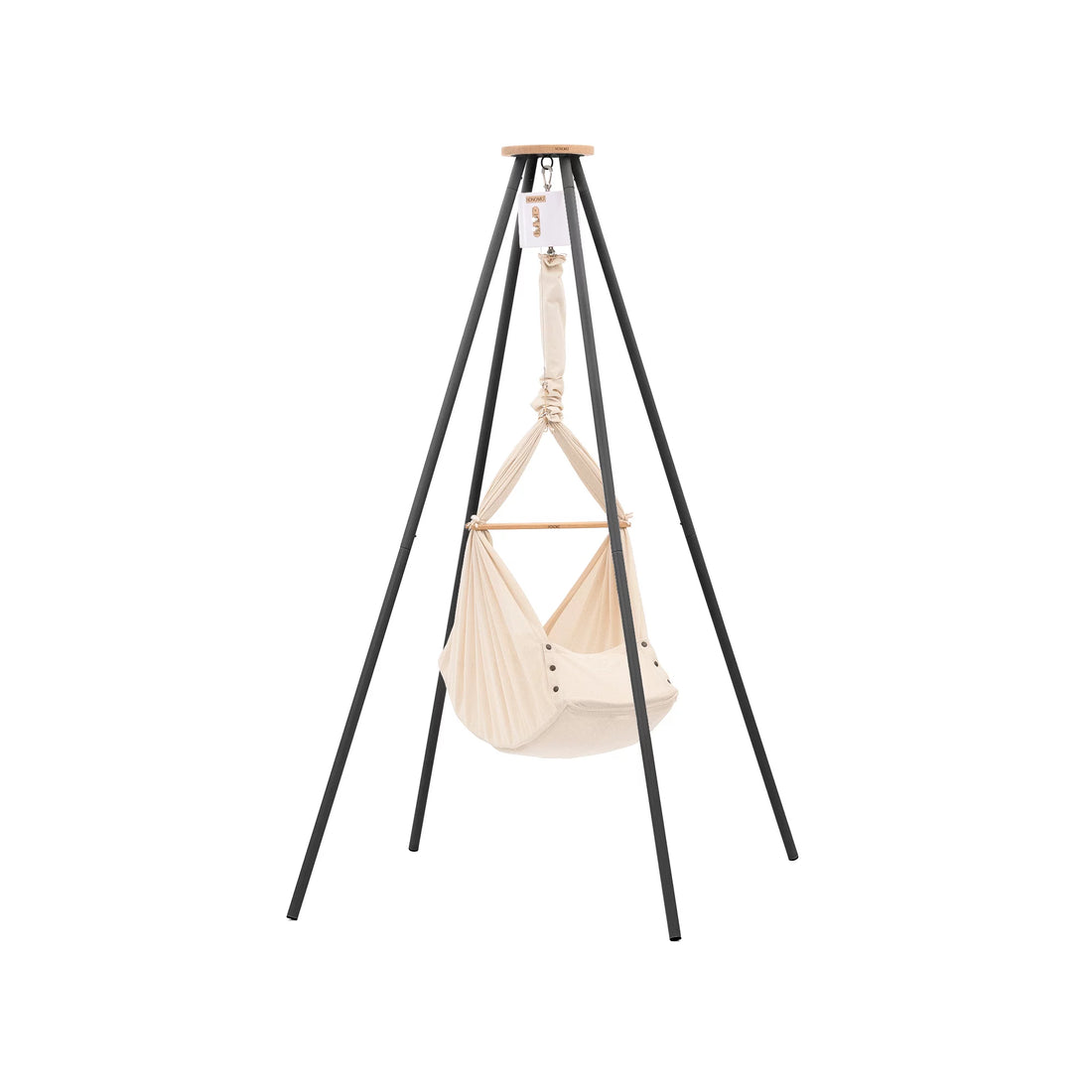 NONOMO-Heavenly-Dreams-Federwiege-mit-Motor-weiss-Gestell-TIPI-anthrazit-Almond-N-PBCA-MOVWH-TIPI4A-01