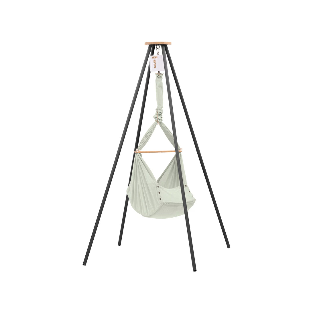 NONOMO-Heavenly-Dreams-Federwiege-mit-Motor-weiss-Gestell-TIPI-anthrazit-Olive-N-PBCO-MOVWH-TIPI4A-01
