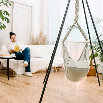 NONOMO-Heavenly-Dreams-Federwiege-mit-Motor-weiss-Gestell-TIPI-anthrazit-Olive-N-PBCO-MOVWH-TIPI4A-07