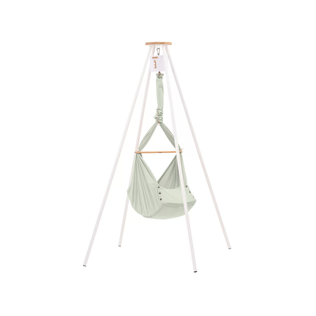 NONOMO-Heavenly-Dreams-Federwiege-mit-Motor-weiss-Gestell-TIPI-weiss-Olive-N-PBCO-MOVWH-TIPI4WH-01