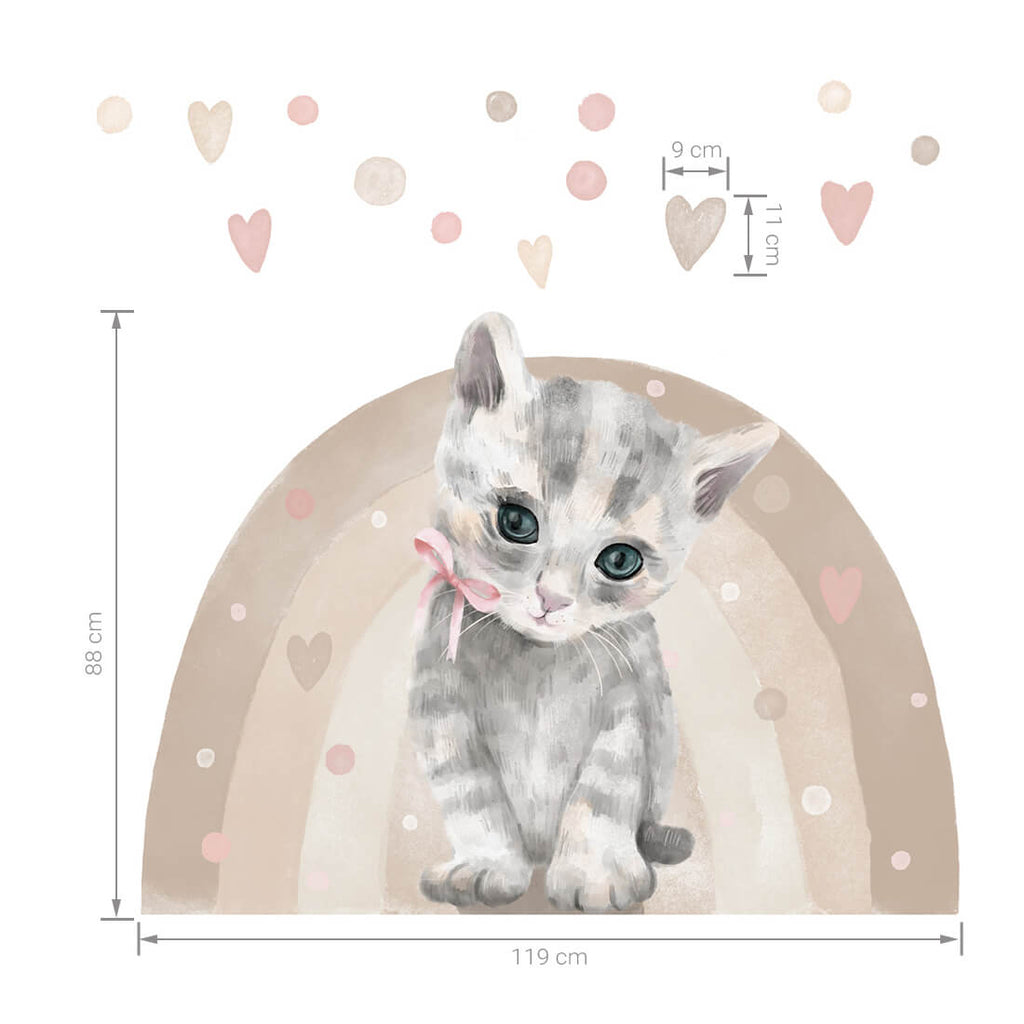 PASTELOWE-LOVE-XL-Wandtattoo_aufkleber-Katze-creme-14-tlg-07