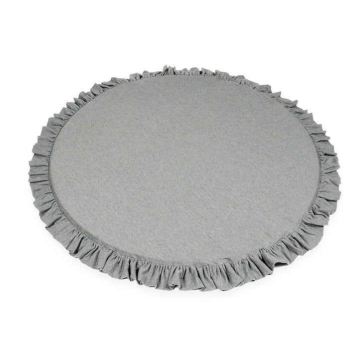 Playmat-with-ruffles-Round-100cm-COTTON-gray-moj-S100-JGR-01