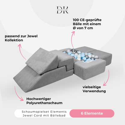 Design4Kids Schaumspielset Elements Jewel Cord mit Bällebad &amp; 100 Bälle