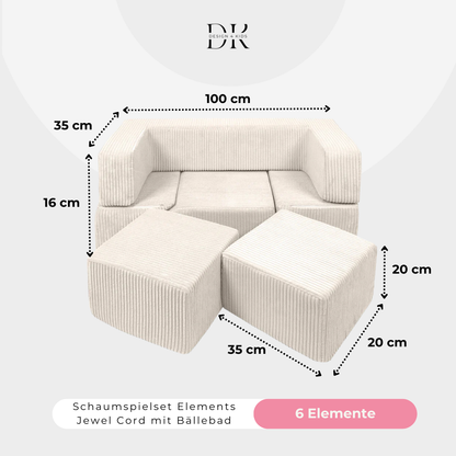 Design4Kids Schaumspielset Elements Jewel Cord mit Bällebad &amp; 100 Bälle
