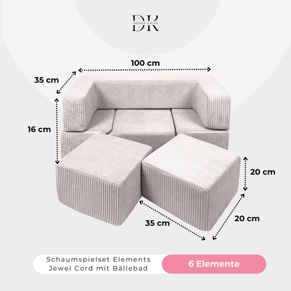 Design4Kids Schaumspielset Elements Jewel Cord mit Bällebad &amp; 100 Bälle