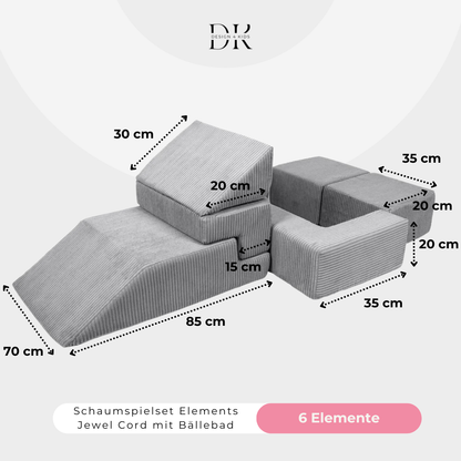 Design4Kids Schaumspielset Elements Jewel Cord mit Bällebad &amp; 100 Bälle