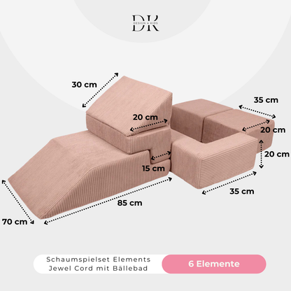 Design4Kids Schaumspielset Elements Jewel Cord mit Bällebad &amp; 100 Bälle