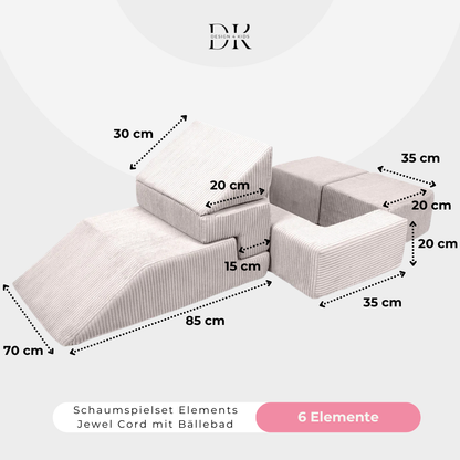 Design4Kids Schaumspielset Elements Jewel Cord mit Bällebad &amp; 100 Bälle