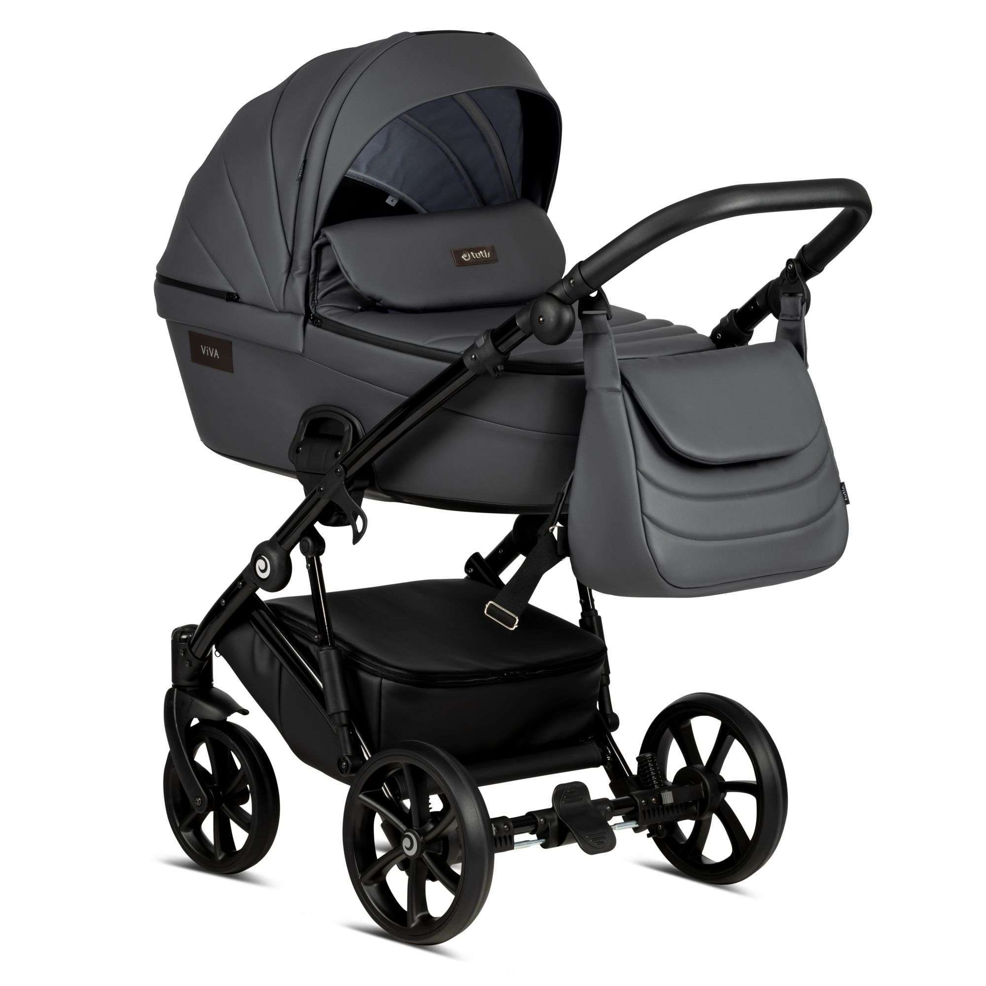 Tutis-Viva-4_Eco-Leather_Collection_087_Shadow-Grey-carrycot-with-bag