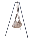 die-kleine-Schnullerbacke-QOOKIE-Swing-Federwiegen-Set-Baby-mit-Schafwoll-Matratze-Gestell-anthrazit-Rainbow-mokka
