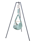 die-kleine-Schnullerbacke-QOOKIE-Swing-Federwiegen-Set-Baby-mit-Schafwoll-Matratze-Gestell-anthrazit-mint