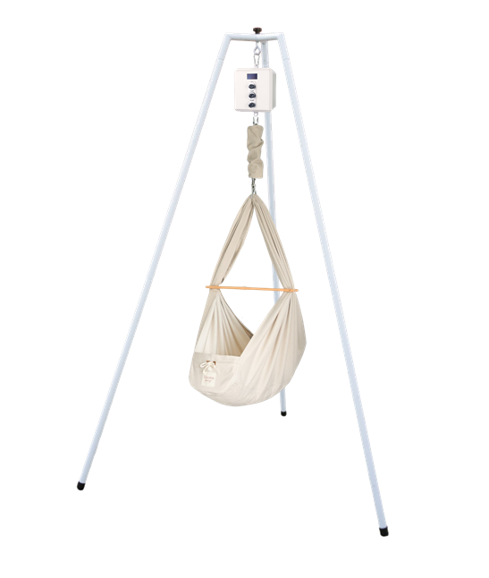 die-kleine-Schnullerbacke-QOOKIE-Swing-Federwiegen-Set-Baby-mit-Schafwoll-Matratze-Gestell-weiss-creme