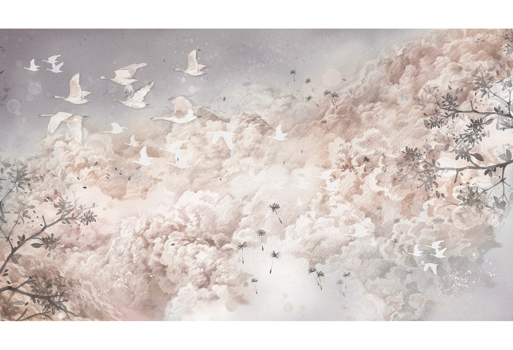 dream-evening-white-tapeta-w-chmury-i-ptaki-3