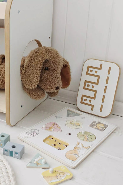 BabyWood Montessori 2-in-1 Wooden Bookshelf for Books and Toys