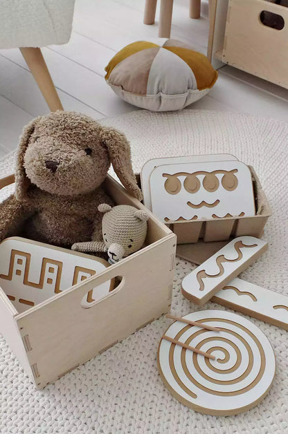 BabyWood Montessori 2-in-1 Wooden Bookshelf for Books and Toys