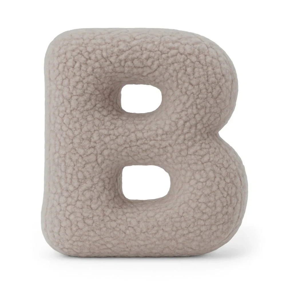 Design4Kids Buchstaben-Kissen Teddy - taupe