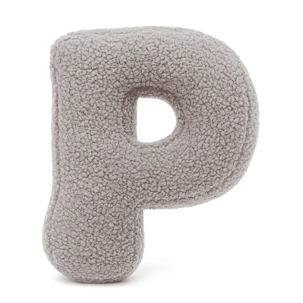 Design4Kids Buchstaben-Kissen Teddy - taupe