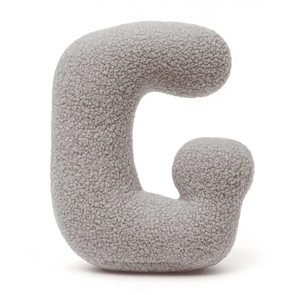 Design4Kids Buchstaben-Kissen Teddy - taupe