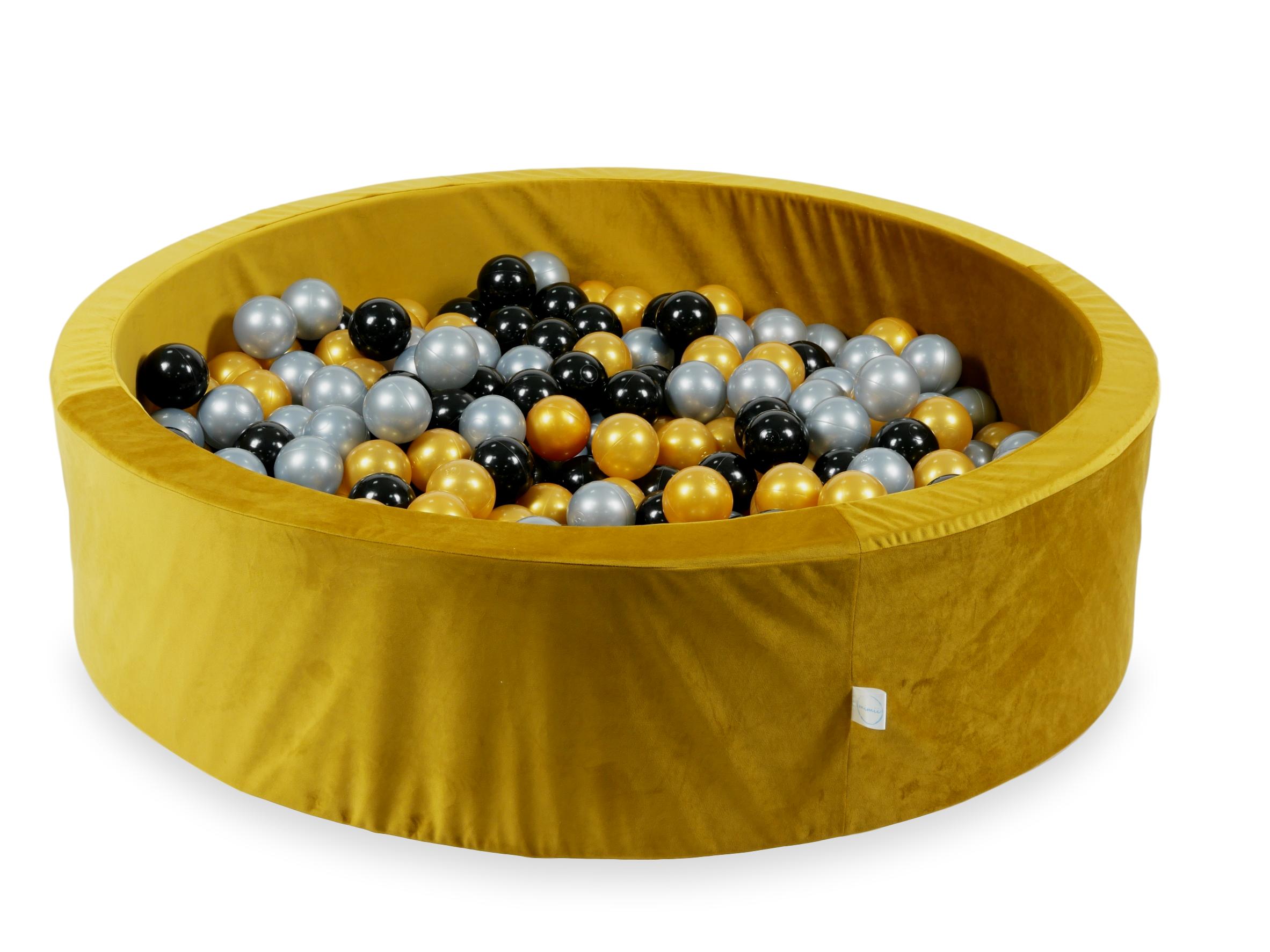 mimii-suchy-basen-110x30-velvet-zloty-400-pilek-srebrne-zlote-czarne-ve080