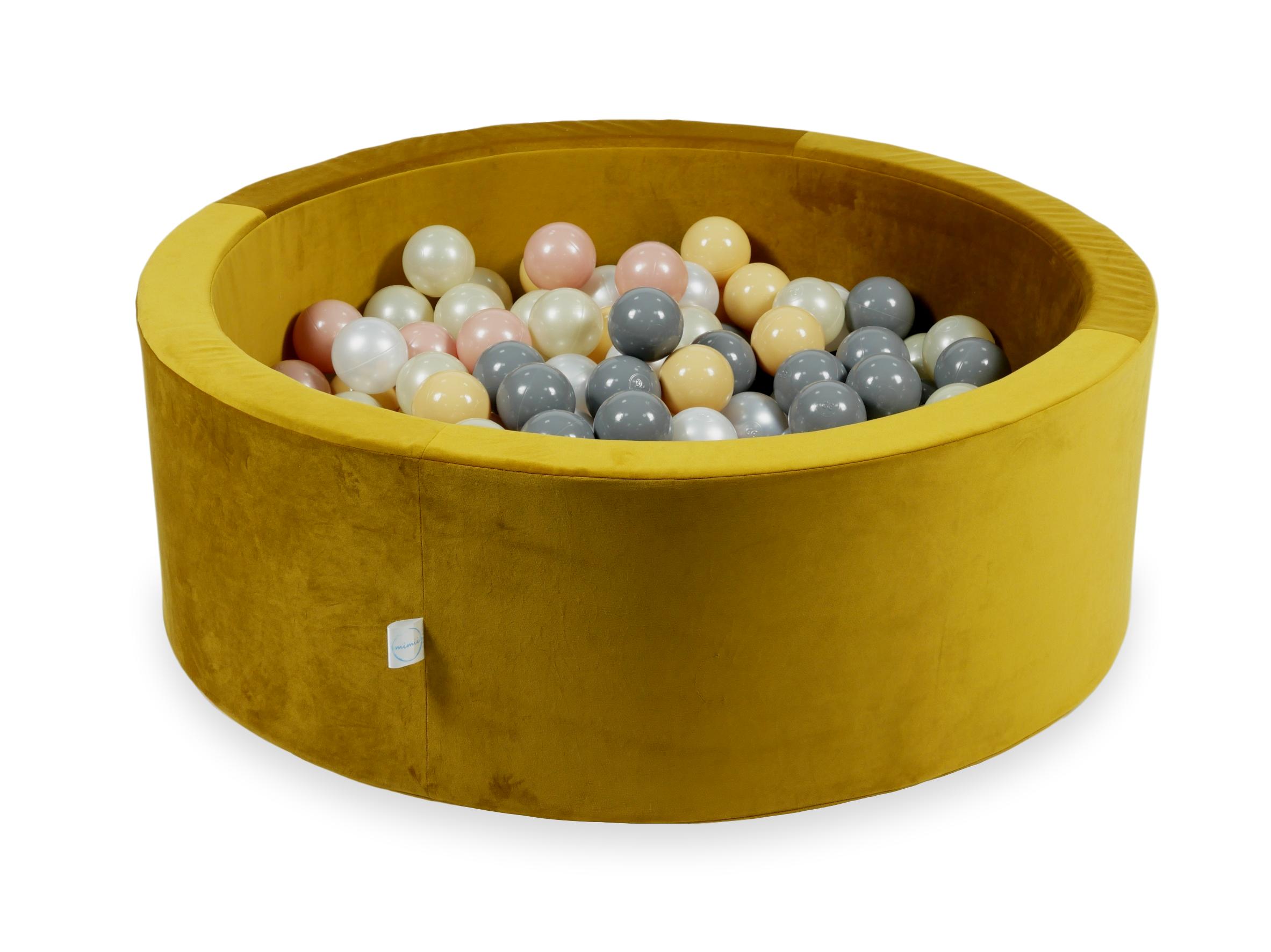 mimii-suchy-basen-90x30-velvet-zloty-200-pilek-bezowe-rozowe-zloto-jasno-zlote-perlowe-szare-ve022